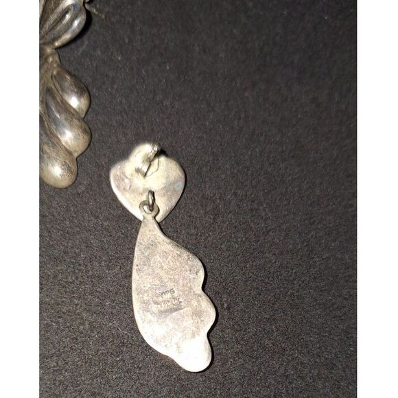 Vintage Swirled Dangle Pierced Earrings - Picture 4 of 8